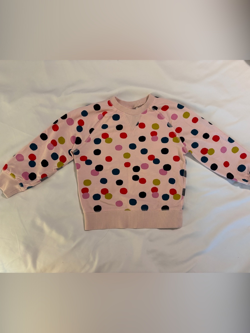 Hanna Andersson Pink Polka Dot Kids Light Weight Sweatshirt - Multicolor Dots